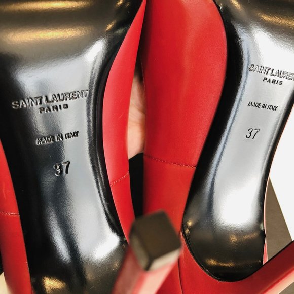 YSL Saint Laurent Leather Pumps Dark Red | Size 37 - Picture 9 of 9